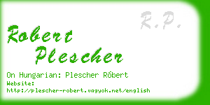 robert plescher business card
